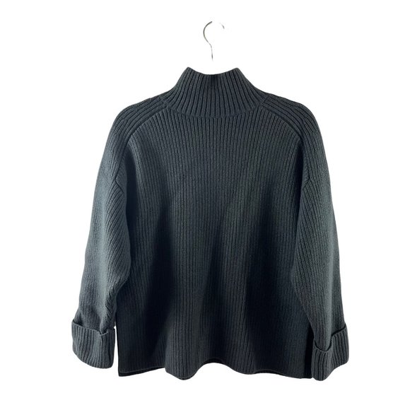COS Sweaters - COS Wool Ribbed Knit Cuffed Sleeve Pullover Turtleneck Jumper Sweater Small Gray